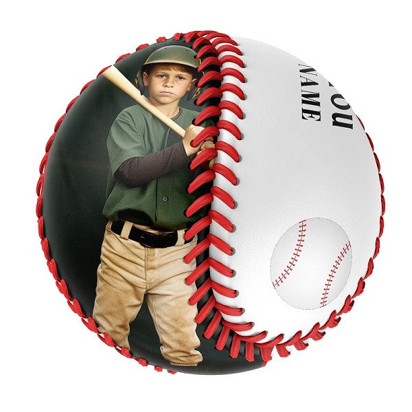 Personalized White Coach Gift Photo Baseballs