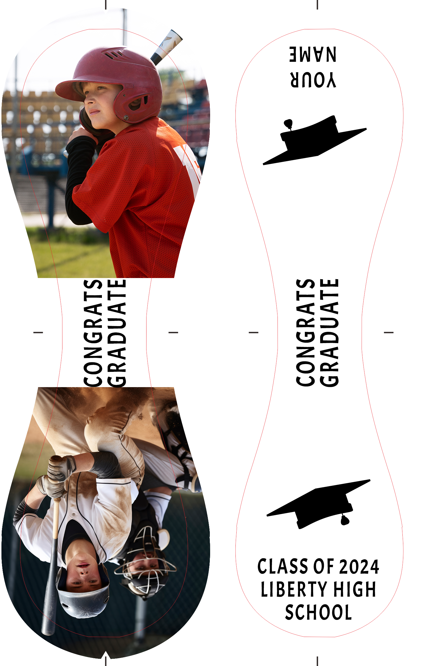 Personalized White Graduation 2 Photo Baseballs
