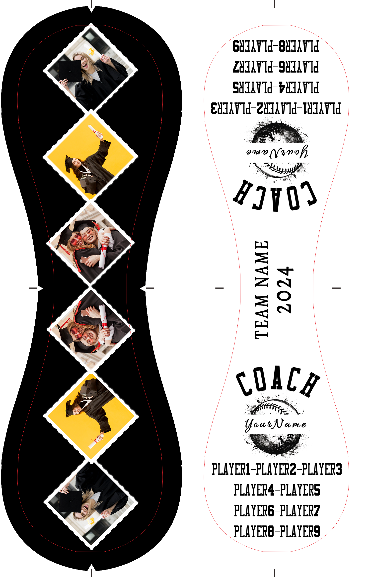 Personalized Black White Thanks Coach Gift Photo Baseballs