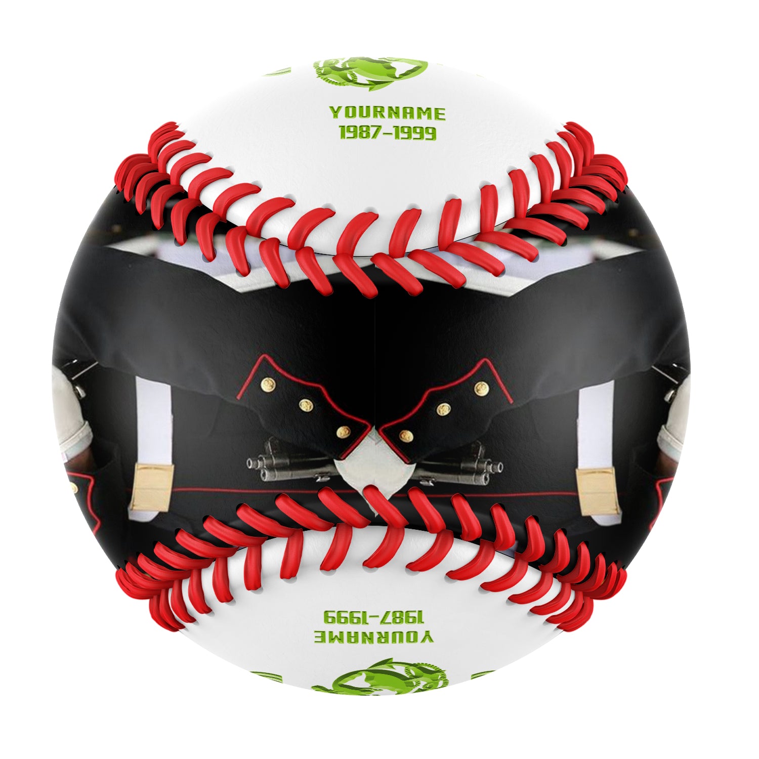 Personalized White U.S Veteran Marines Corps Photo Baseballs