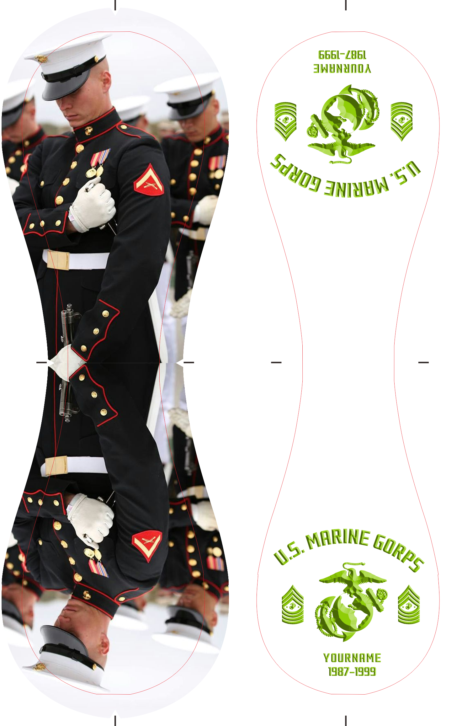 Personalized White U.S Veteran Marines Corps Photo Baseballs