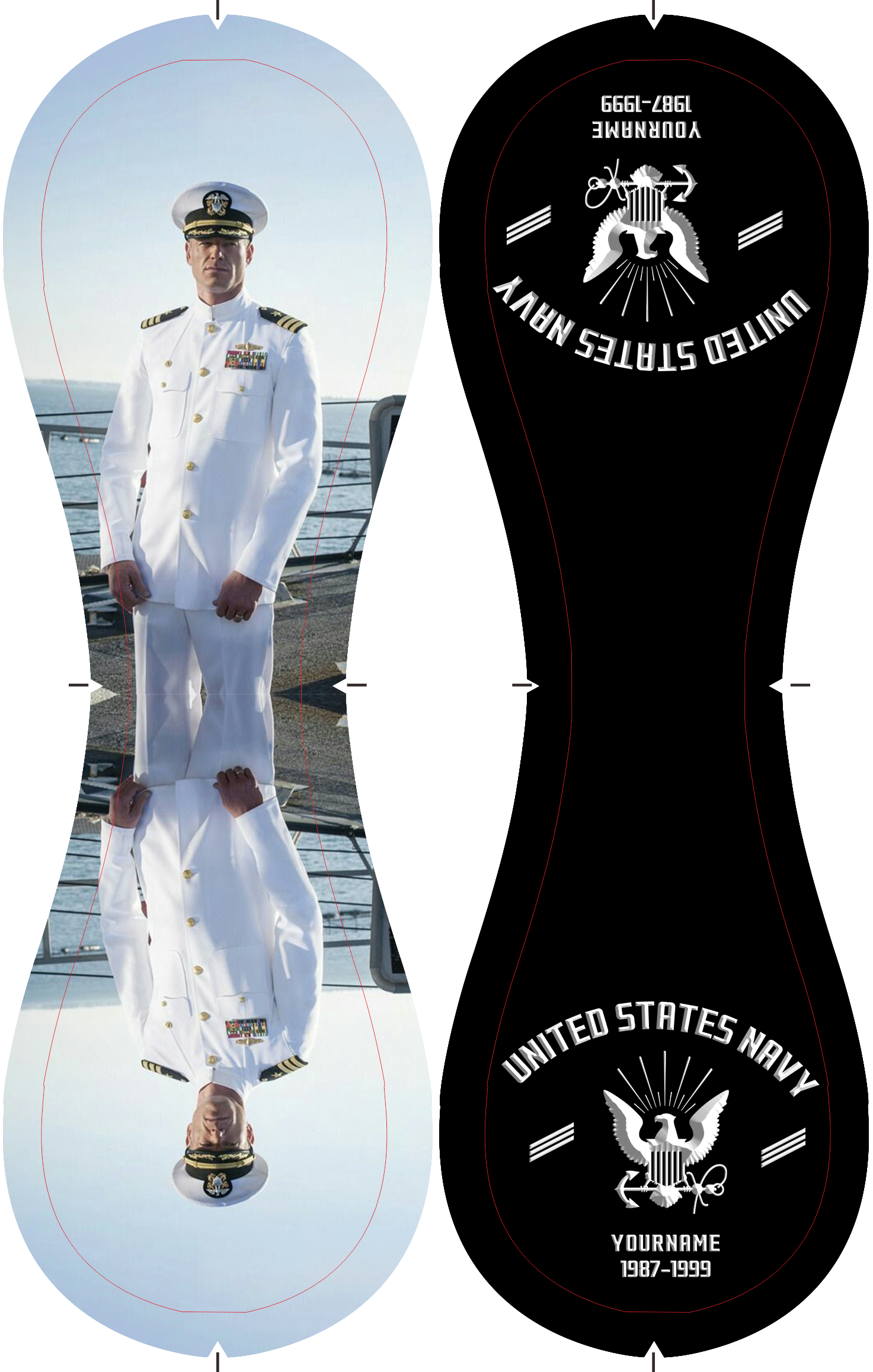 Personalized Black U.S Veteran Navy Photo Baseballs