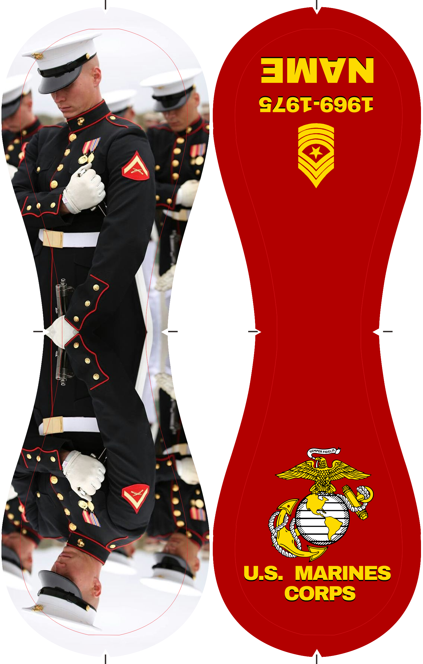 Personalized Red U.S Veteran Marines Corps Photo Baseballs