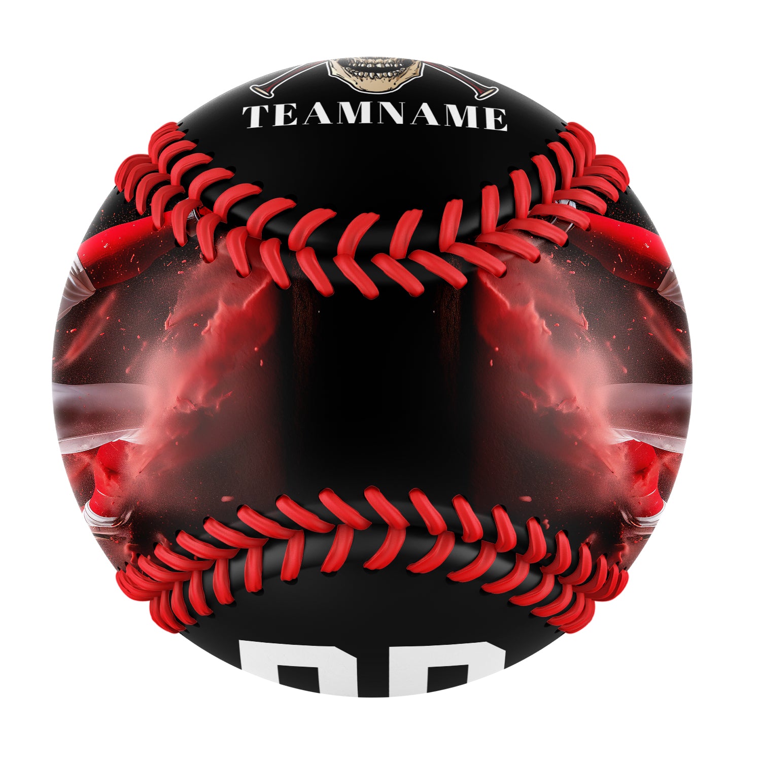 Personalized Black Baseball Skull Photo Baseballs