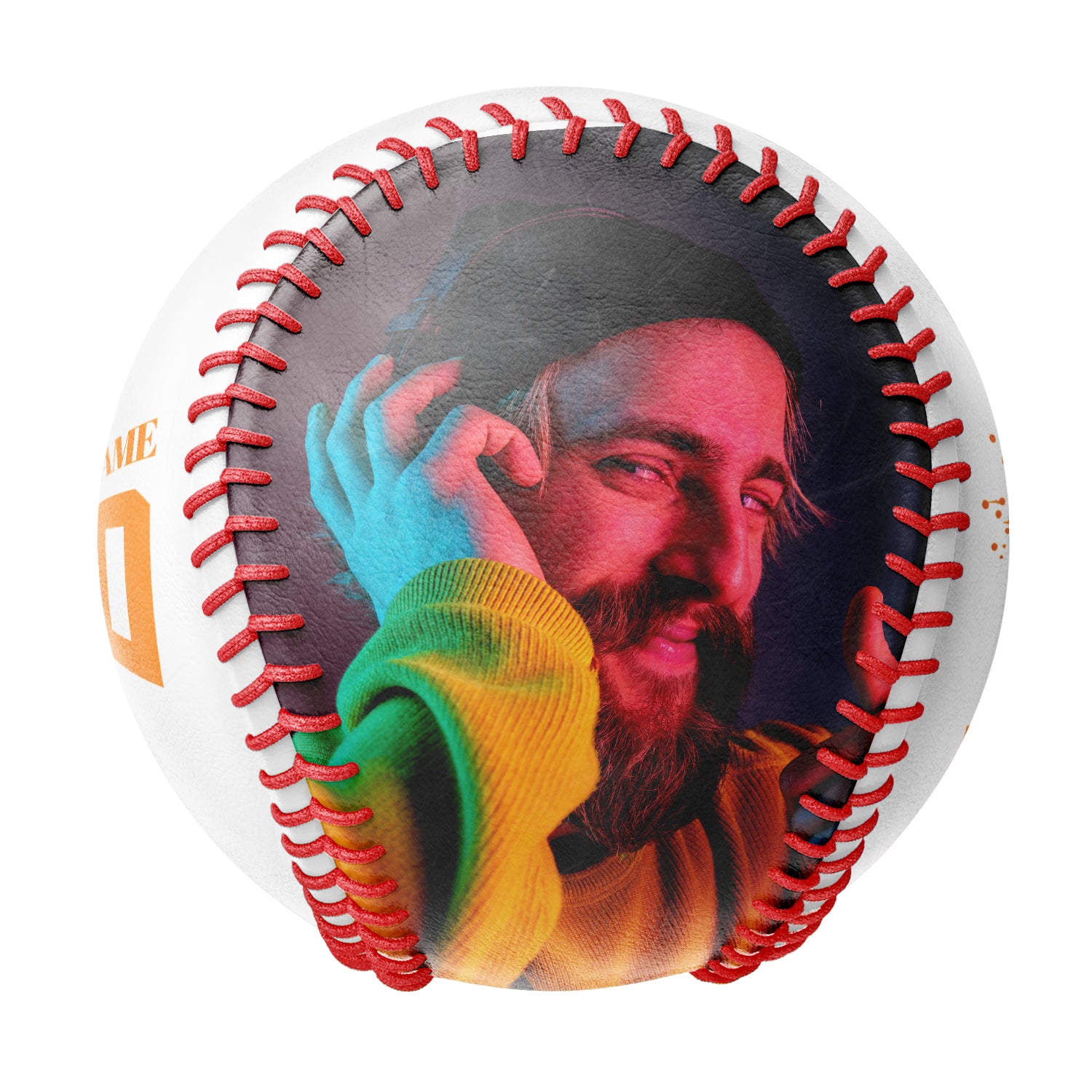 Personalized White Colorful Headphones Skull Photo Baseballs