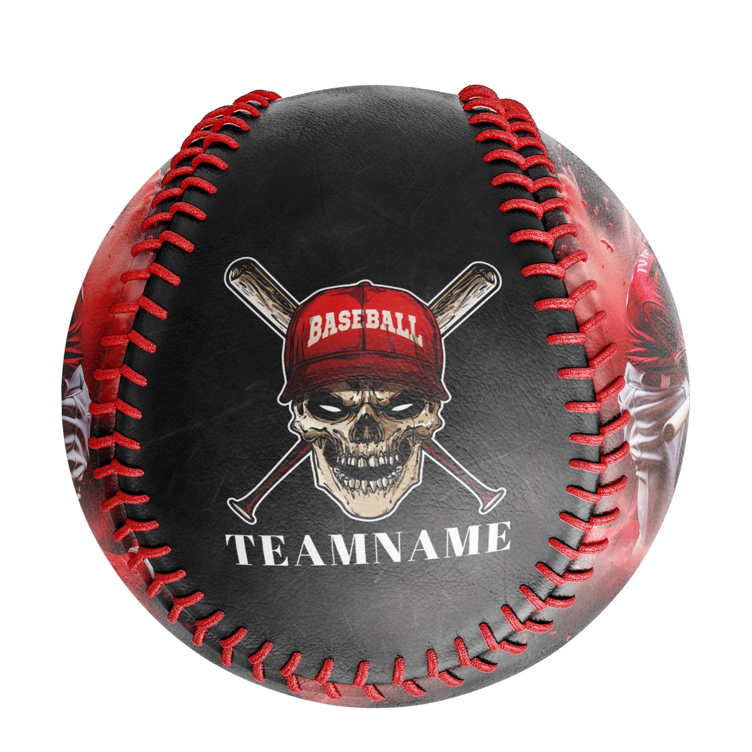 Personalized Black Baseball Skull Photo Baseballs