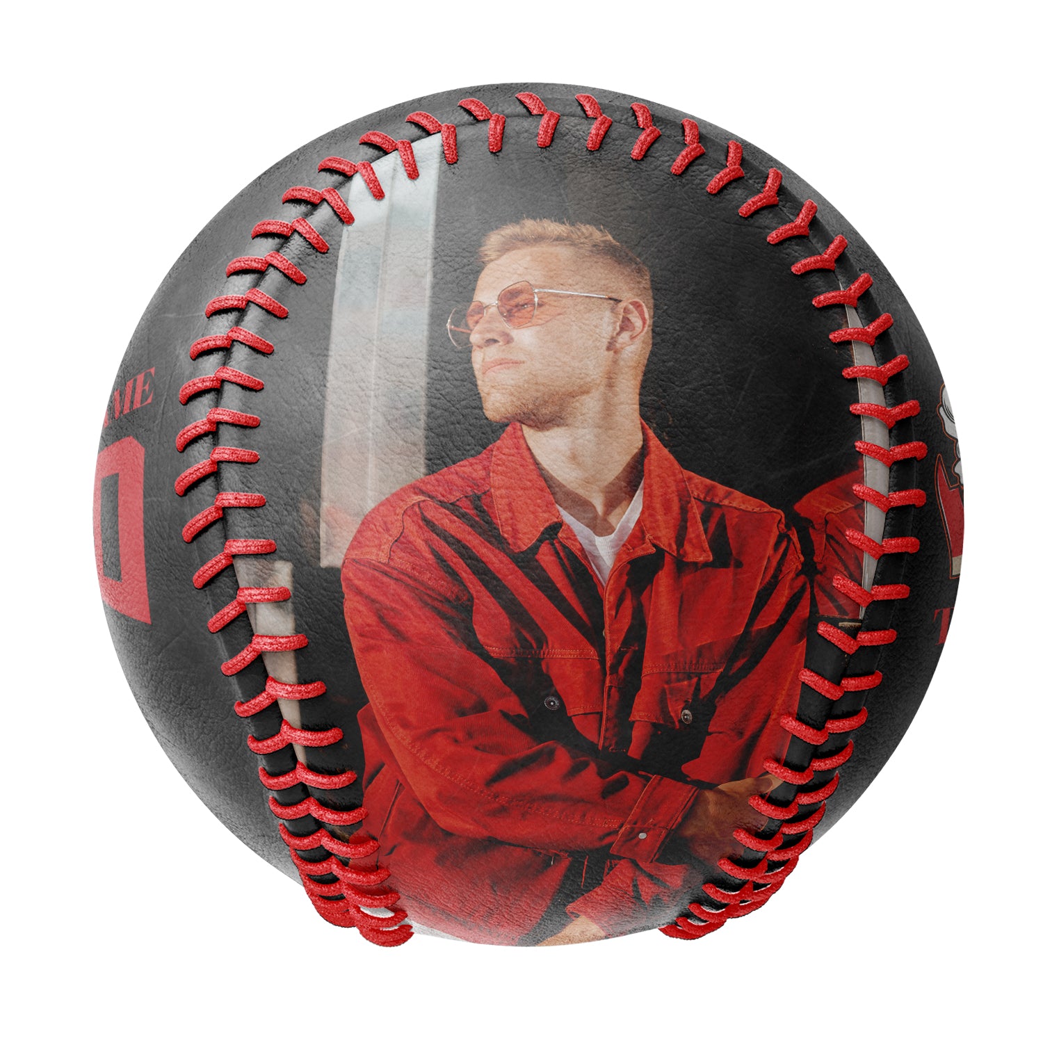 Personalized White Lumberjack Skull Photo Baseballs