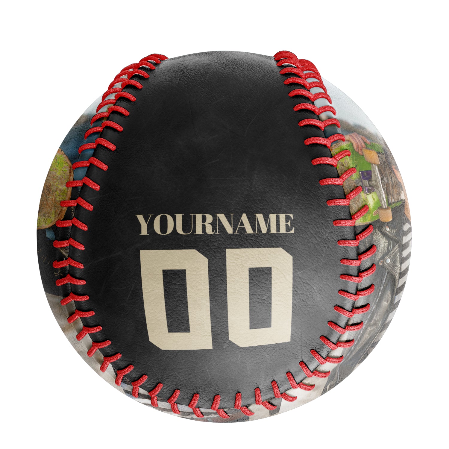 Personalized Black Eagle Skull Photo Baseballs