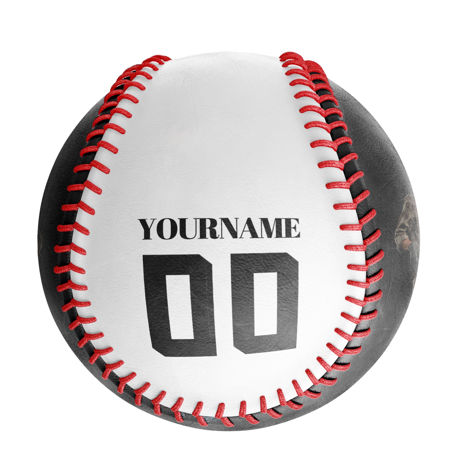 Personalized White Cowboy Smoking Skull Photo Baseballs