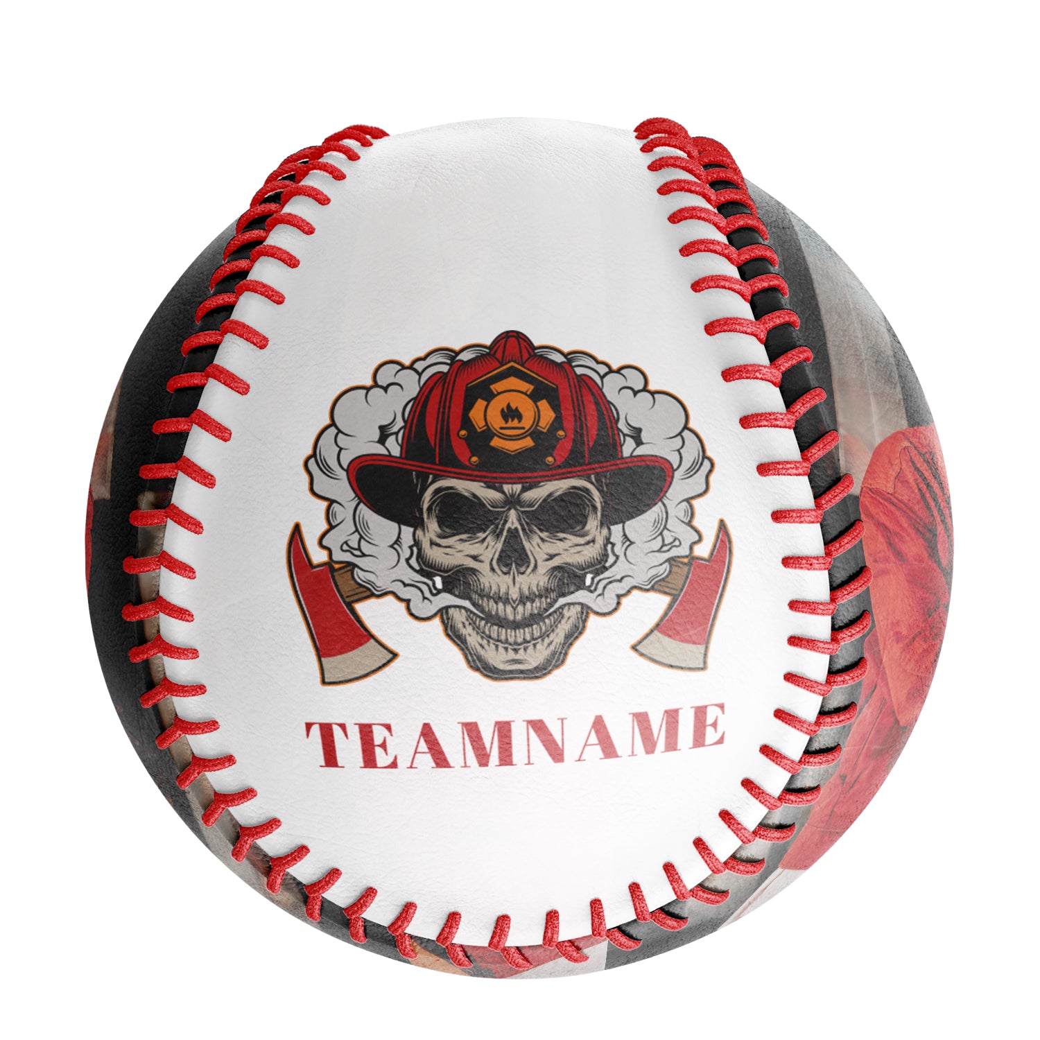 Personalized White Lumberjack Skull Photo Baseballs