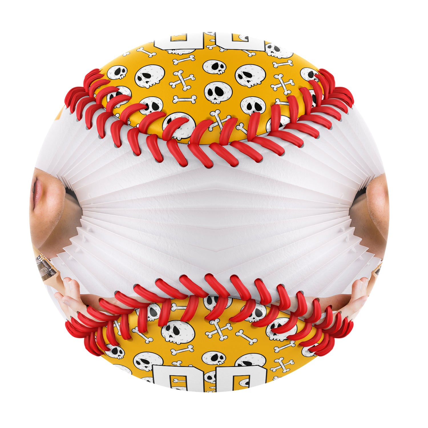 Personalized Gold Skull Photo Baseballs