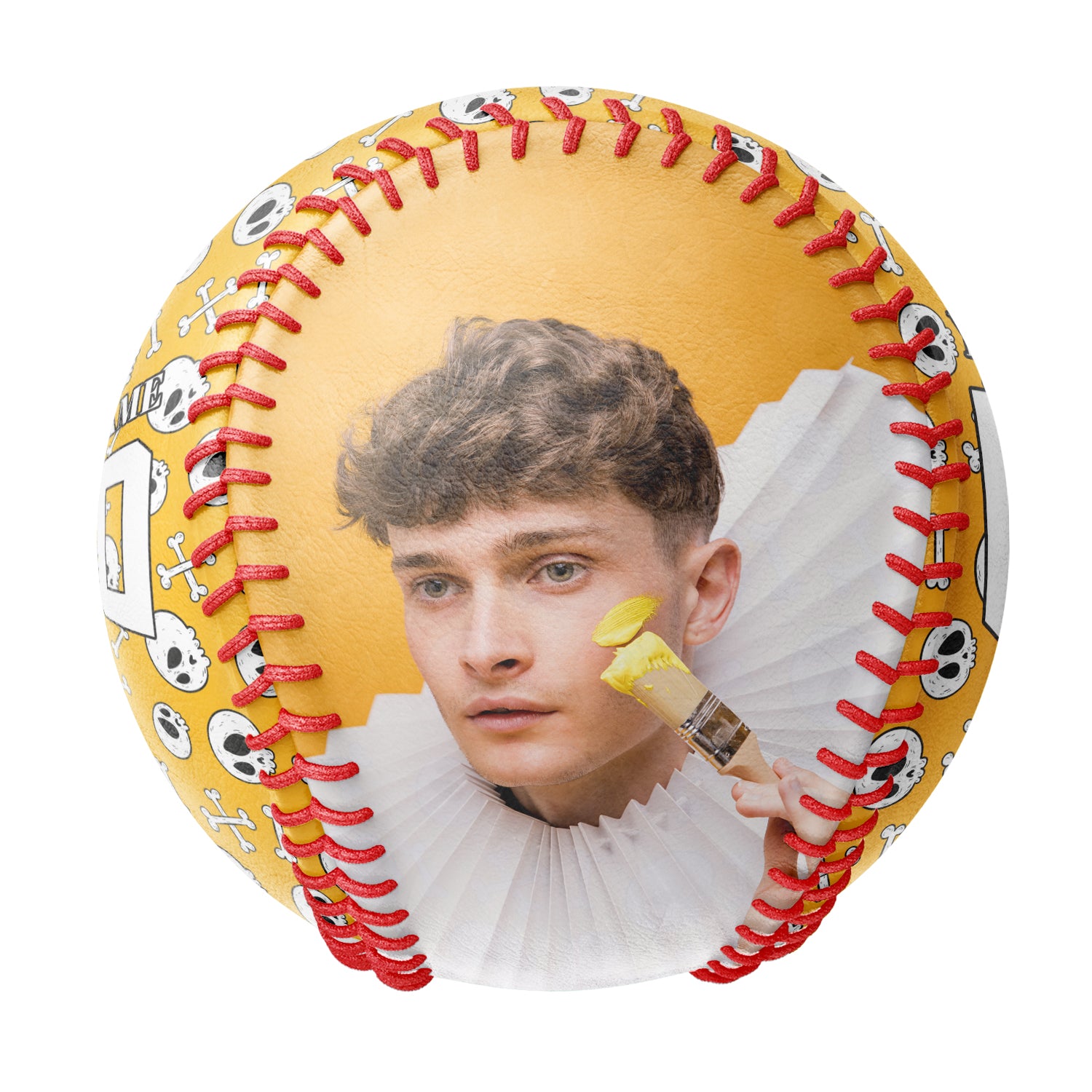 Personalized Gold Skull Photo Baseballs