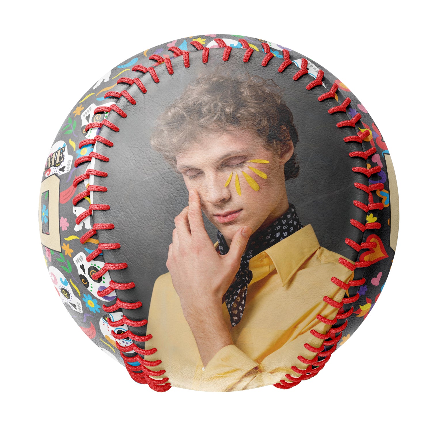Personalized Carter Guitar Skull Photo Baseballs