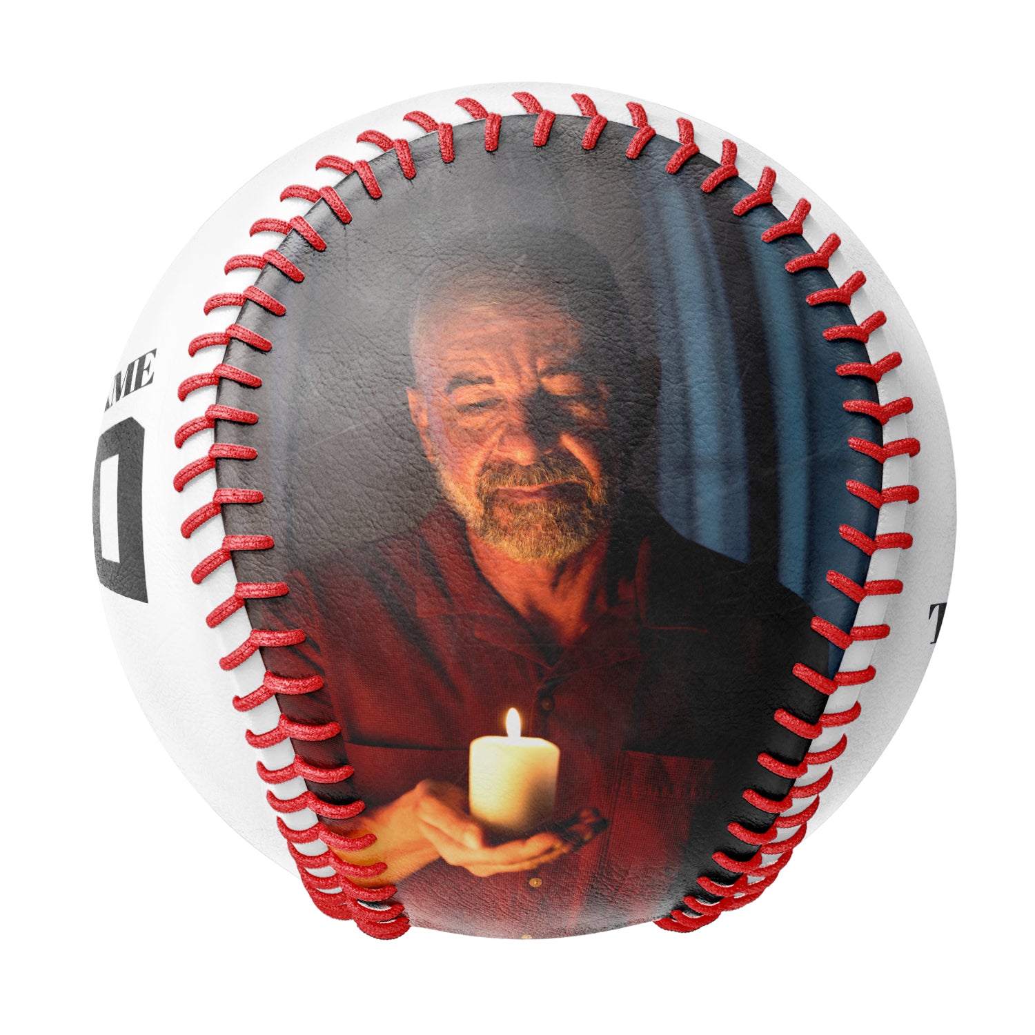 Personalized White Candle Guitar Skull Photo Baseballs