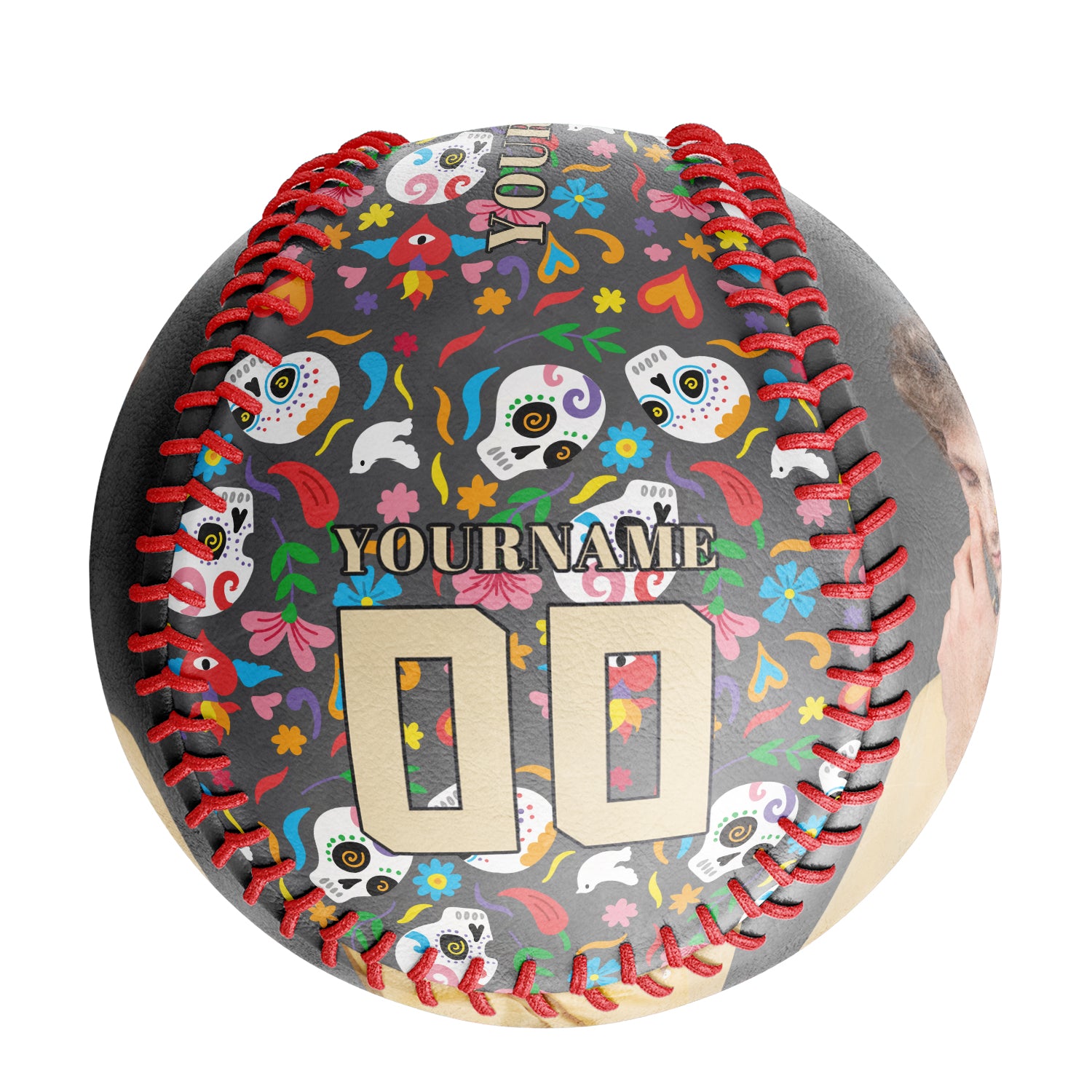 Personalized Carter Guitar Skull Photo Baseballs