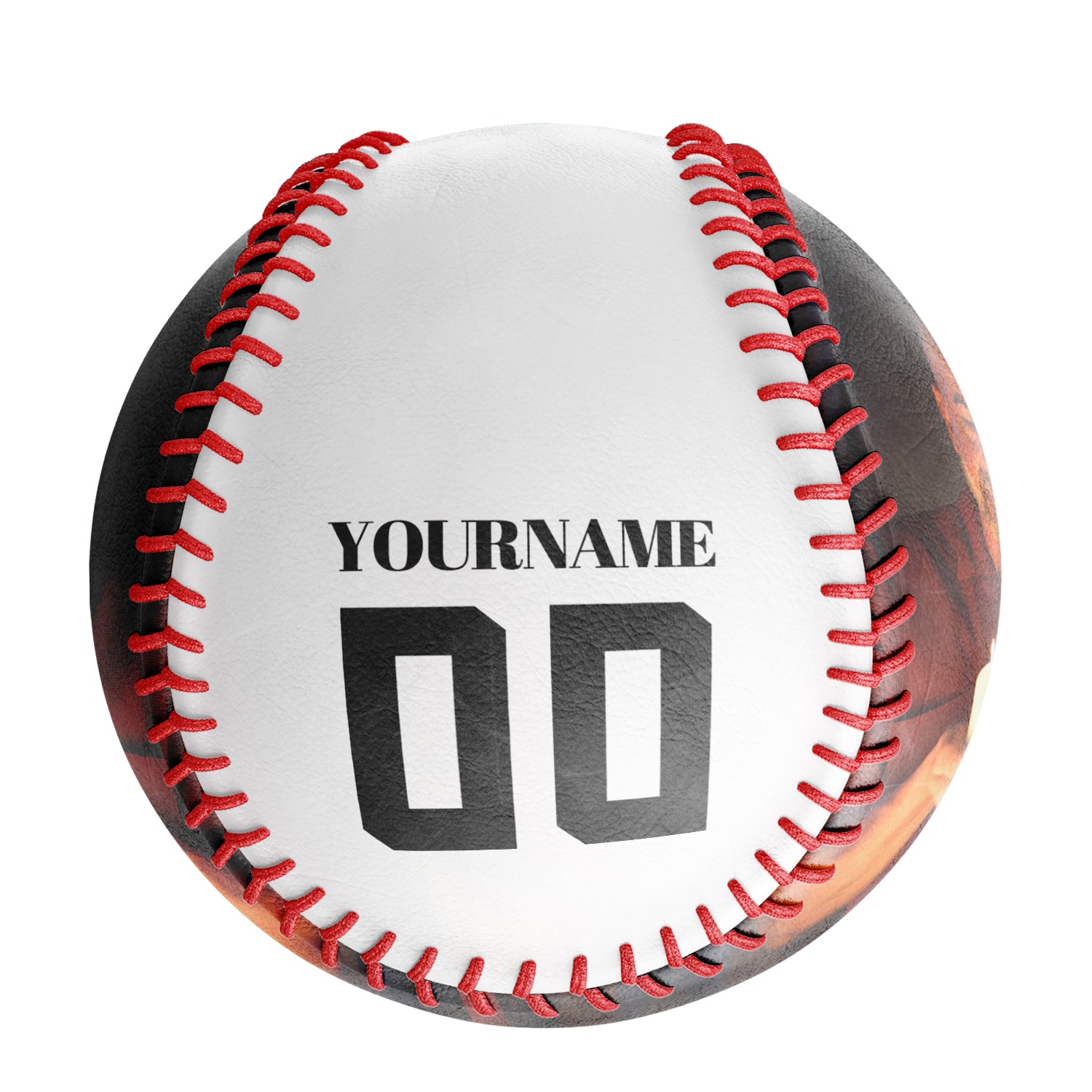 Personalized White Candle Guitar Skull Photo Baseballs