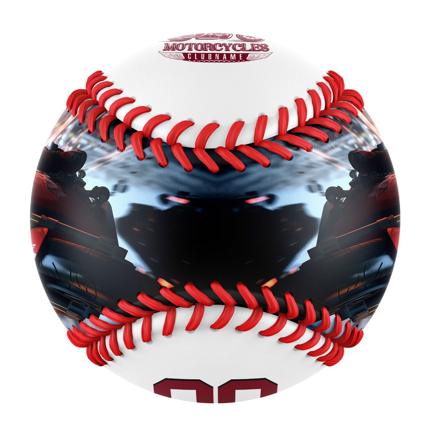 Personalized White Born to Ride Motorcycle Club Photo Baseballs