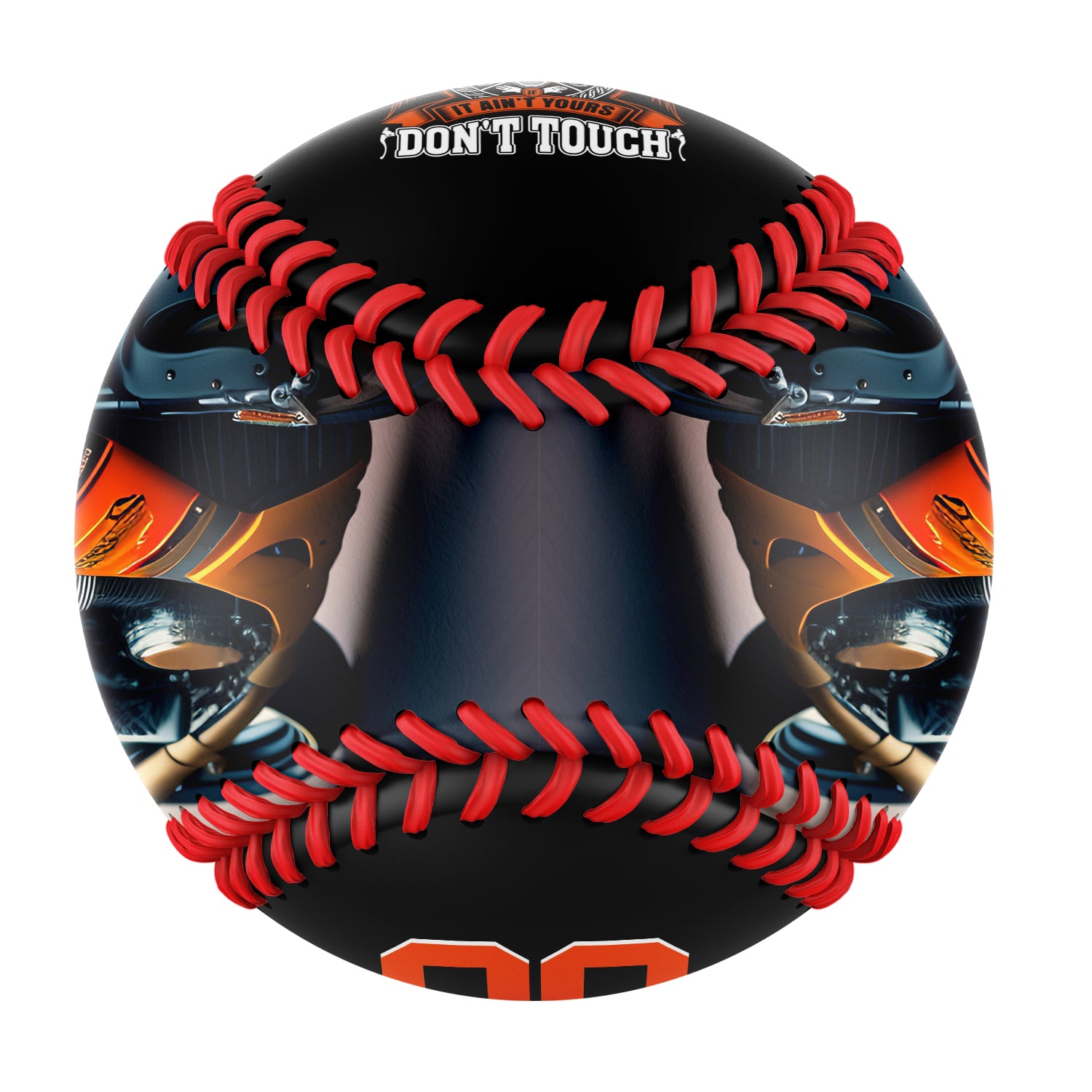 Personalized Black Don't Touch Skull Motorcycle Club Photo Baseballs