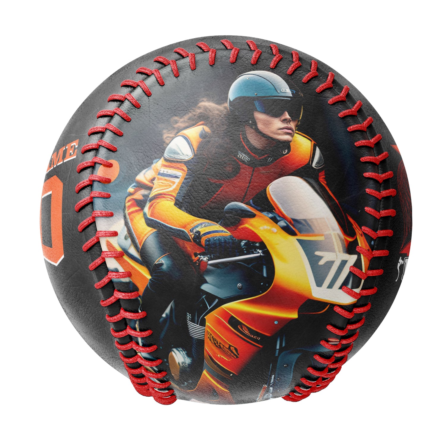 Personalized Black Don't Touch Skull Motorcycle Club Photo Baseballs