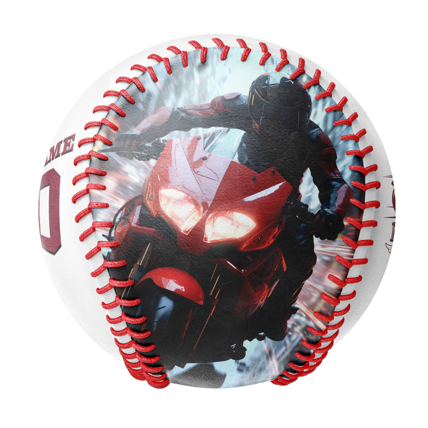 Personalized White Born to Ride Motorcycle Club Photo Baseballs