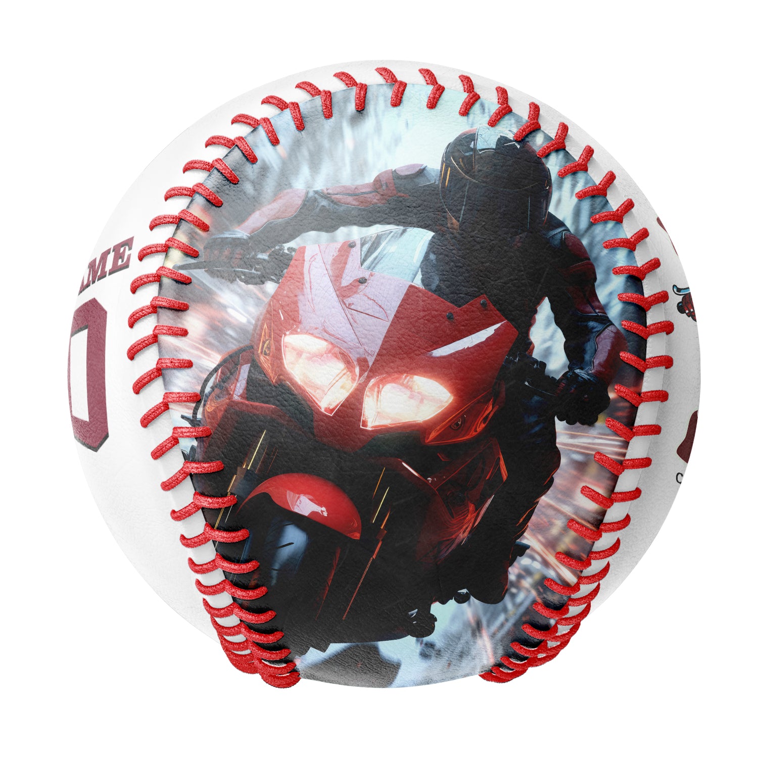 Personalized White Wildhog Motorcycle Club Photo Baseballs