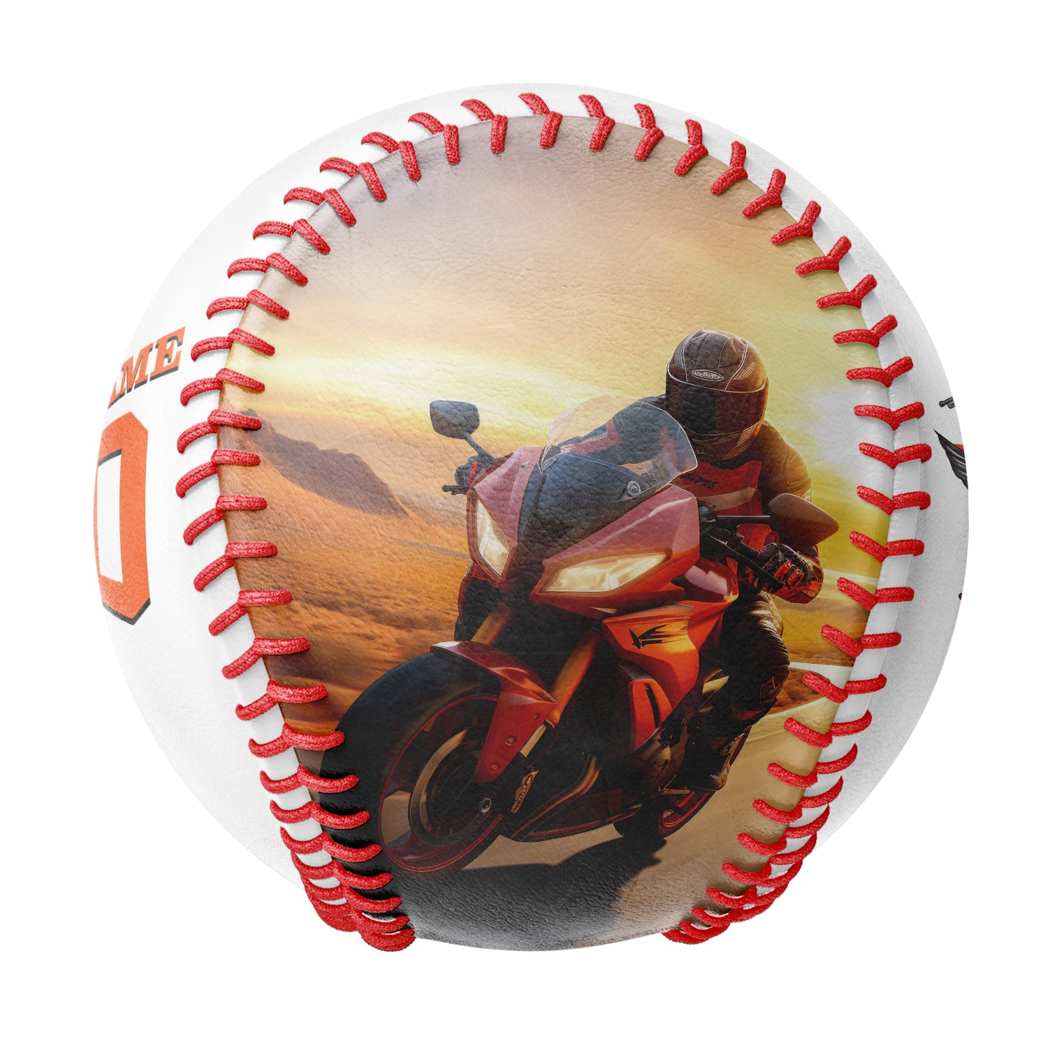 Personalized White Flying Motorcycle Club Photo Baseballs