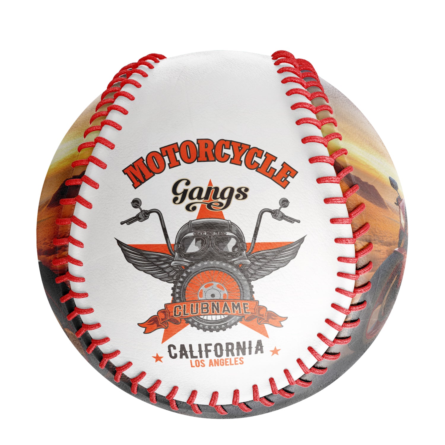 Personalized White Flying Motorcycle Club Photo Baseballs