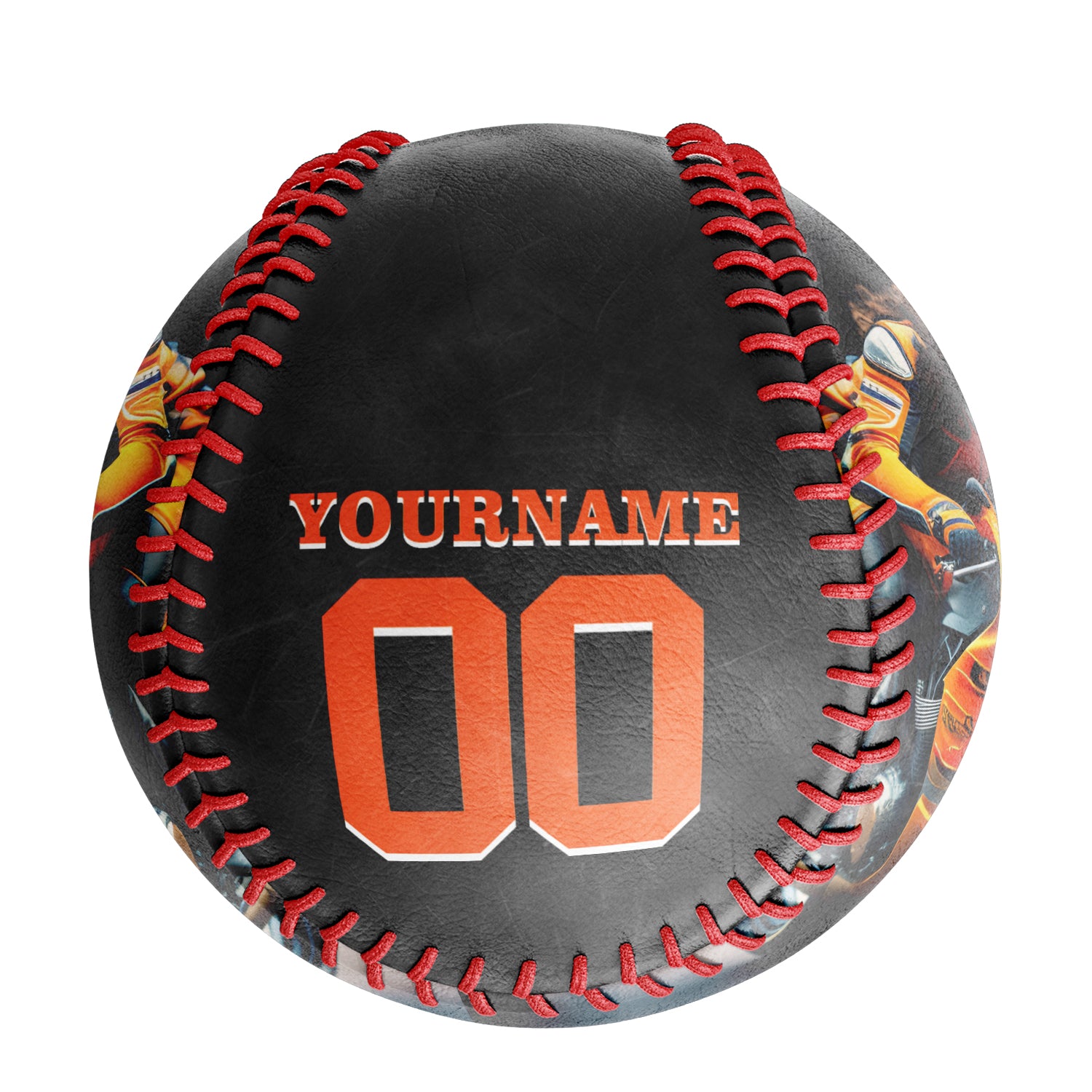 Personalized Black Don't Touch Skull Motorcycle Club Photo Baseballs