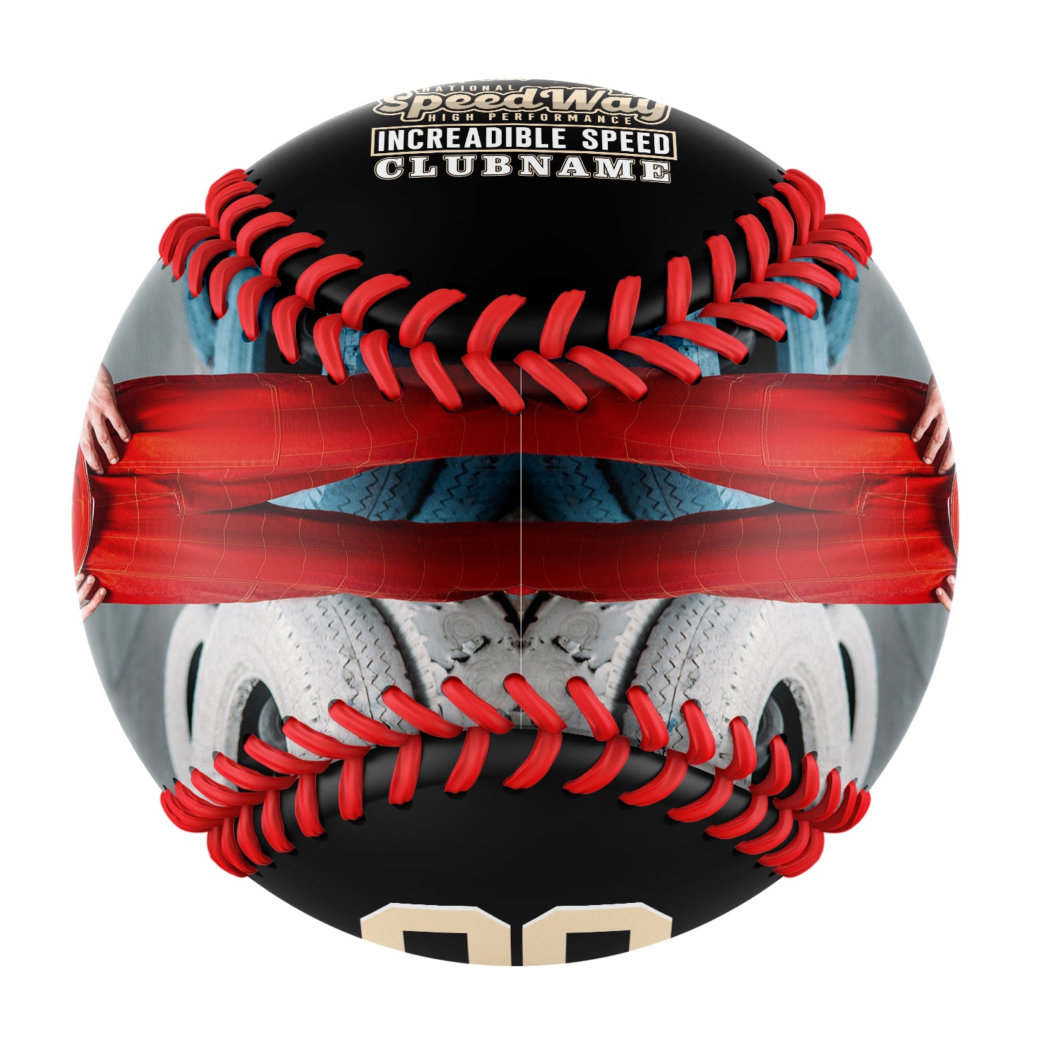 Personalized Black Superior Car Race Motorcycle Club Photo Baseballs