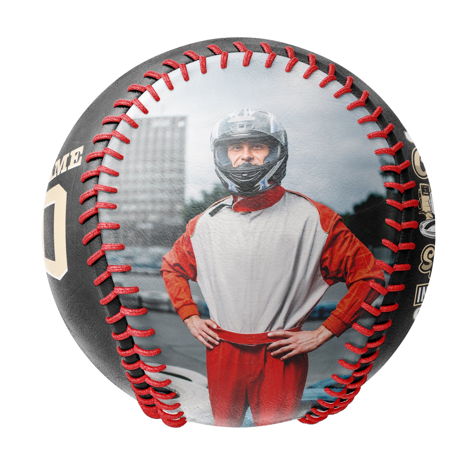 Personalized Black Superior Car Race Motorcycle Club Photo Baseballs