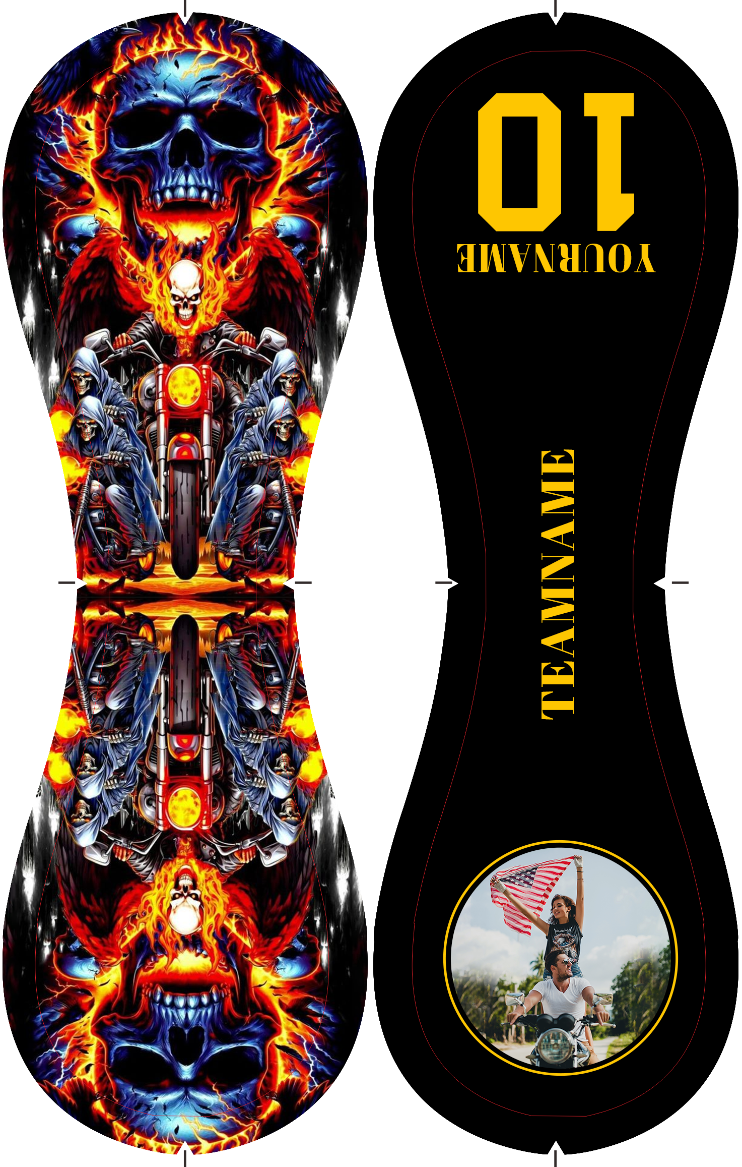 Personalized Black Motorcycle Skull Photo Baseballs