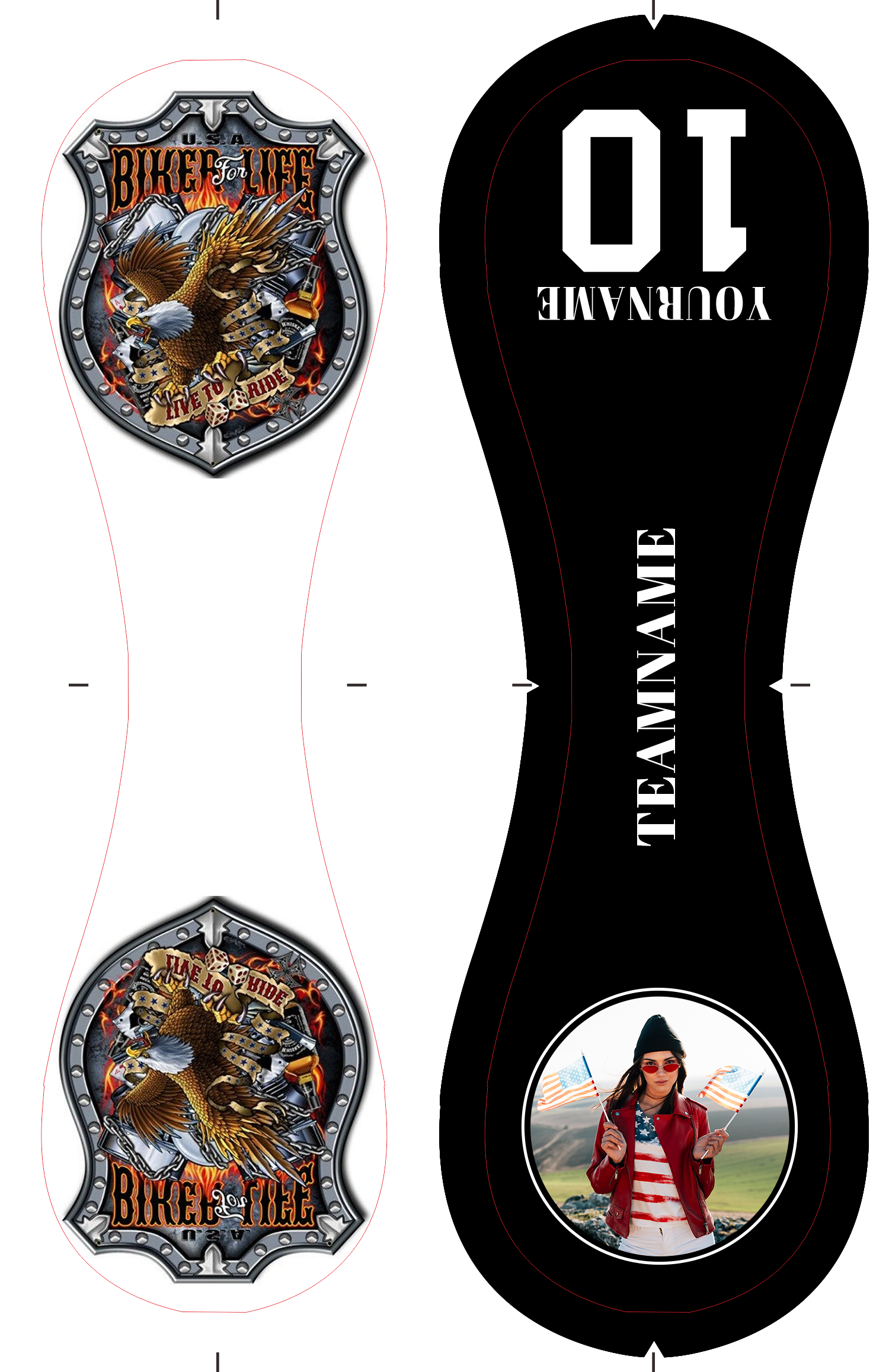 Personalized Black Eagle Biker Photo Baseballs