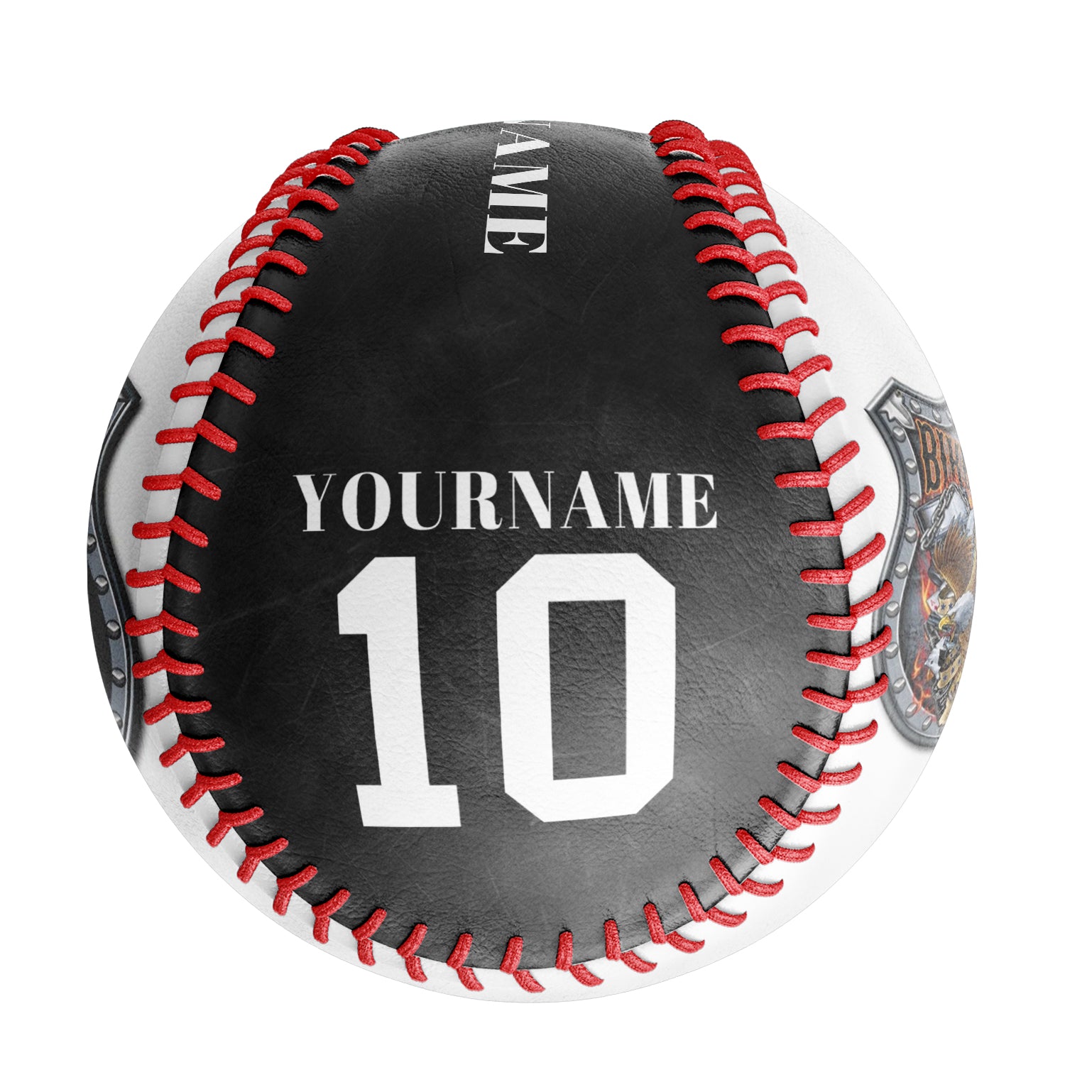 Personalized Black Eagle Biker Photo Baseballs