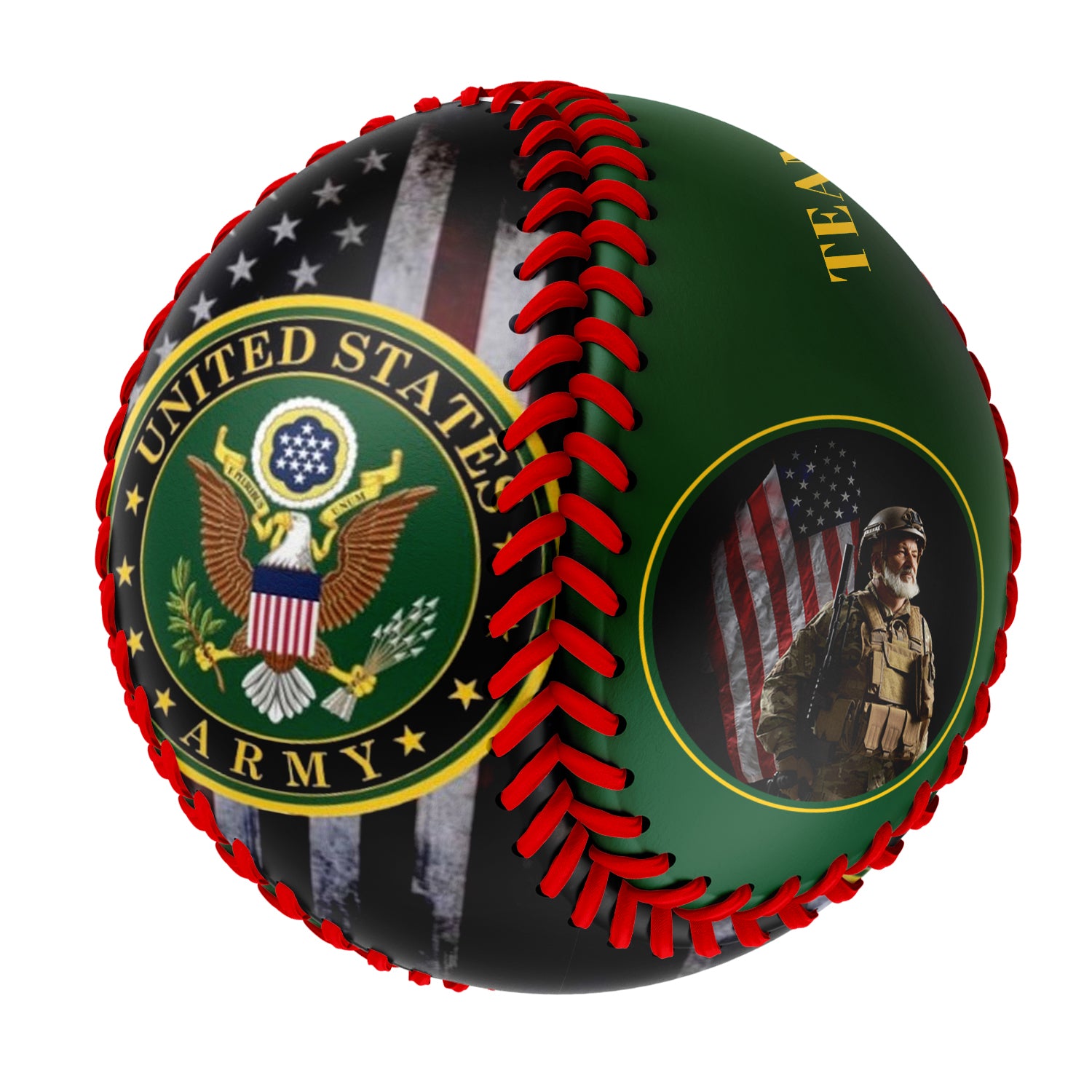Personalized Dark Green United States Army Photo Baseballs