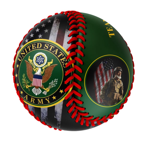 Personalized Dark Green United States Army Photo Baseballs