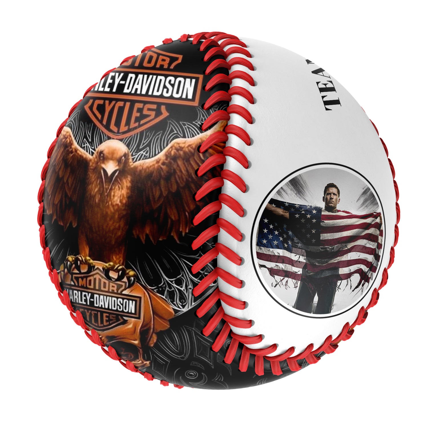 Personalized White Eagle Skull Photo Baseballs