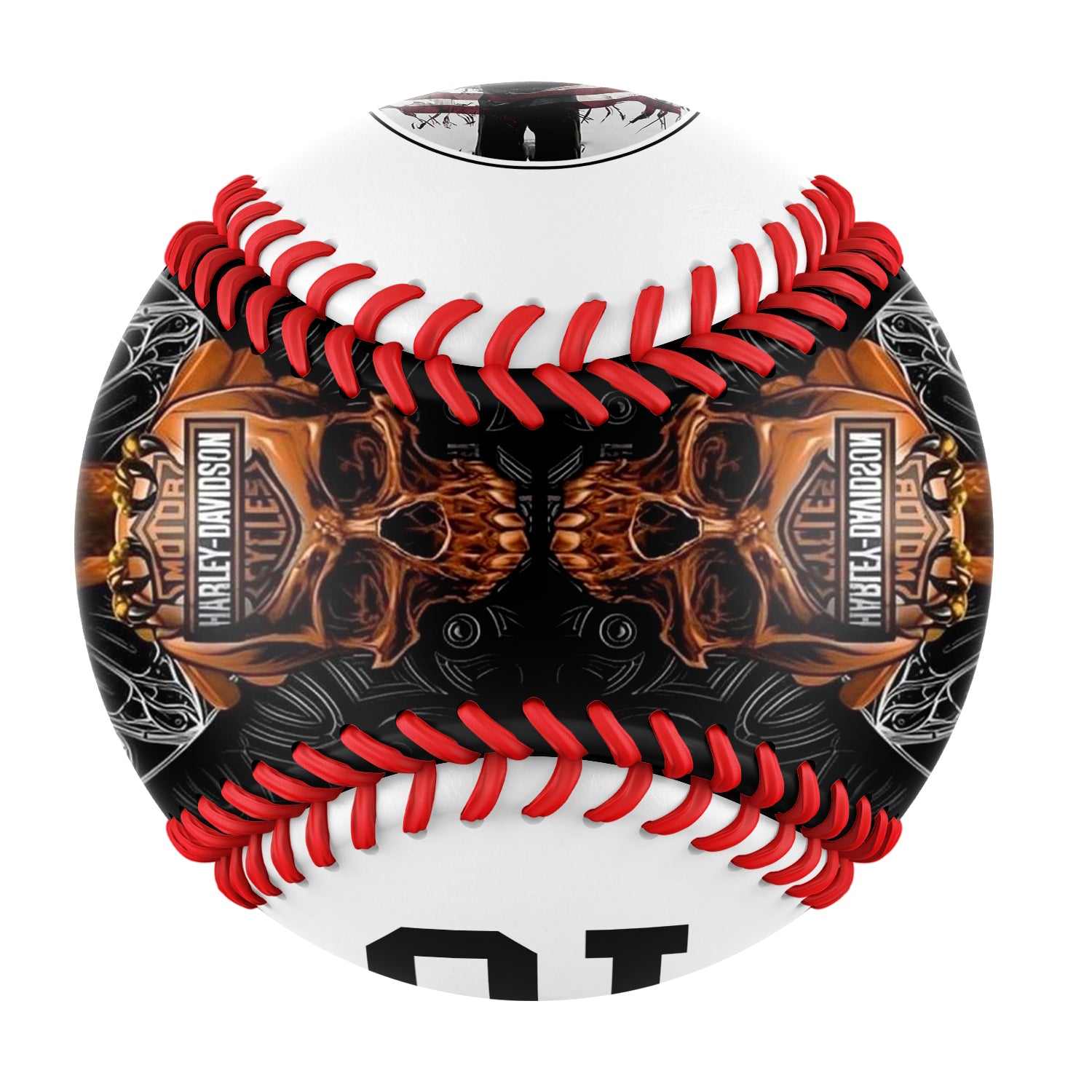 Personalized White Eagle Skull Photo Baseballs
