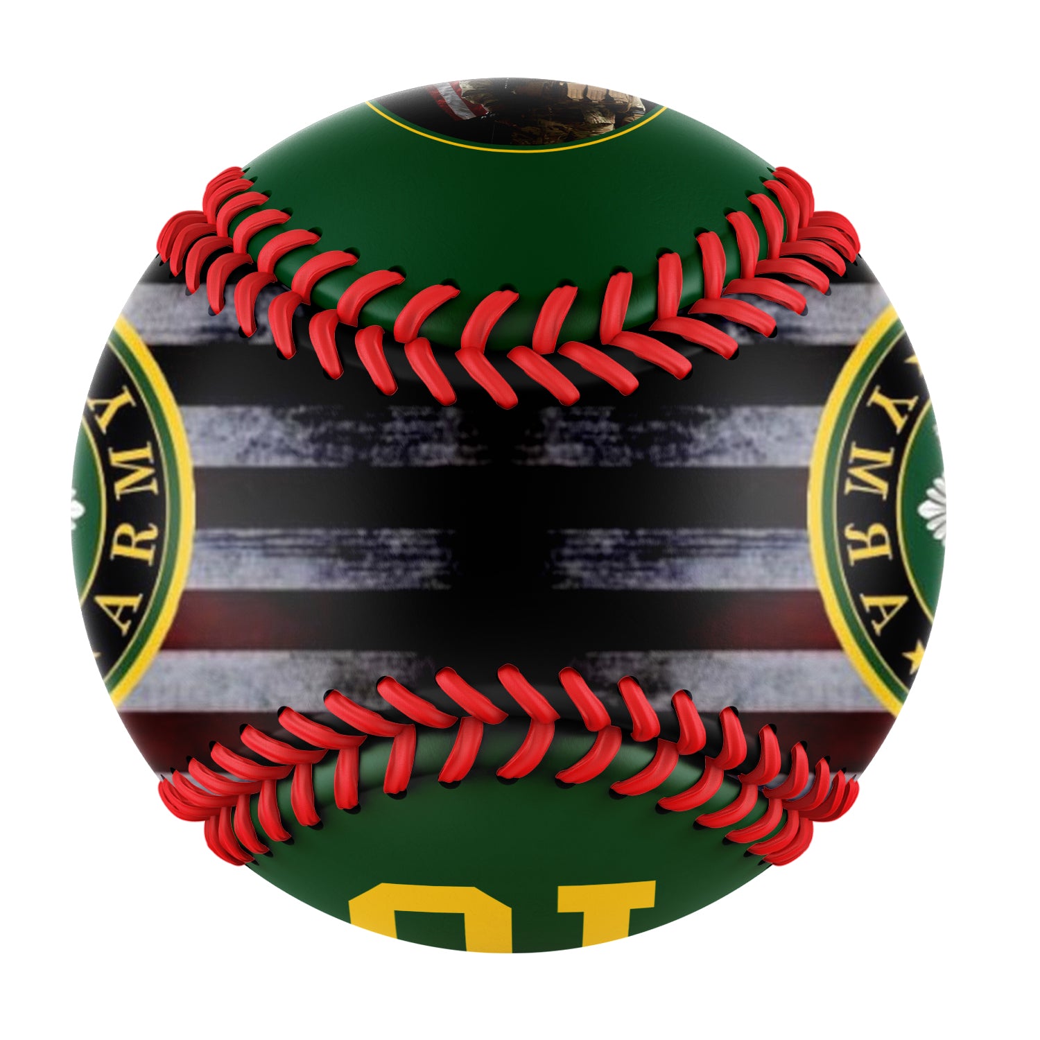 Personalized Dark Green United States Army Photo Baseballs