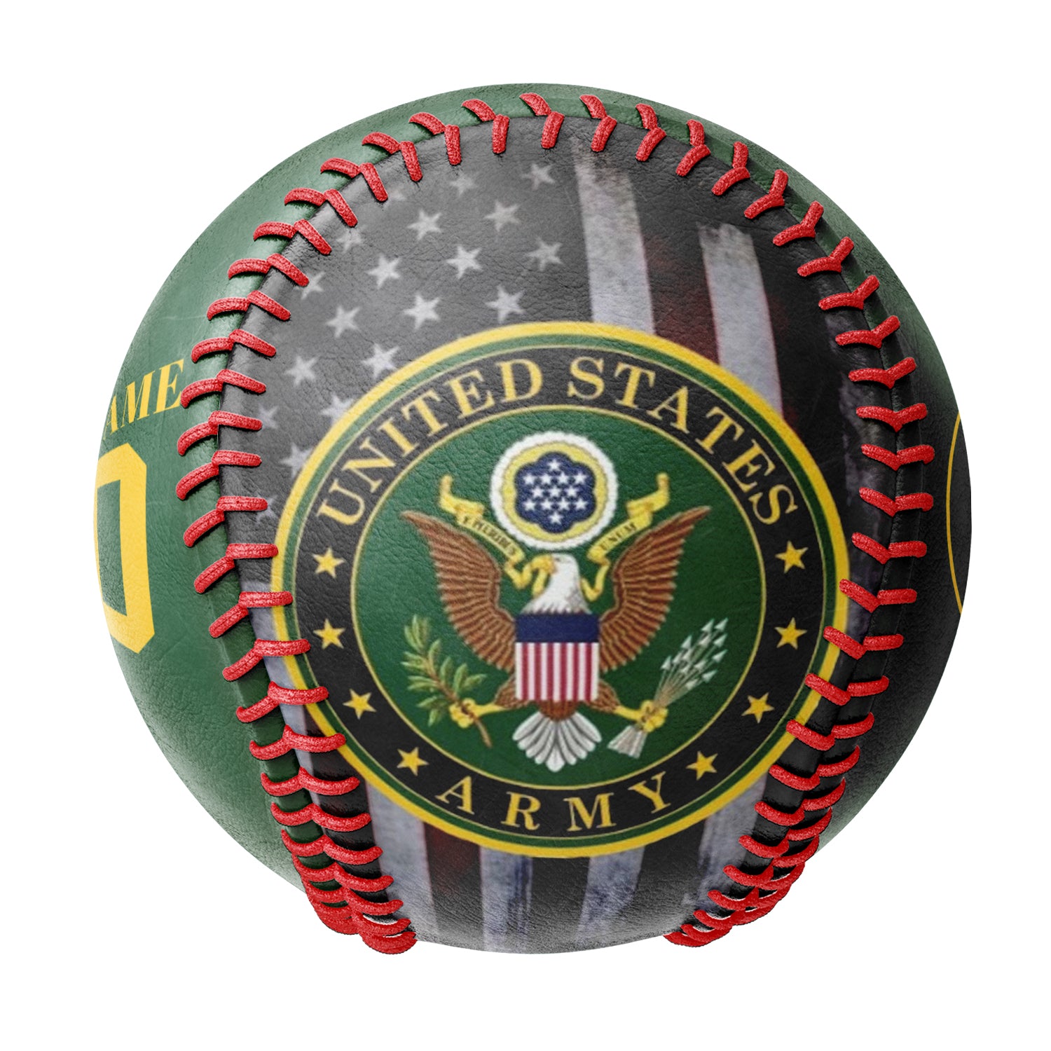 Personalized Dark Green United States Army Photo Baseballs