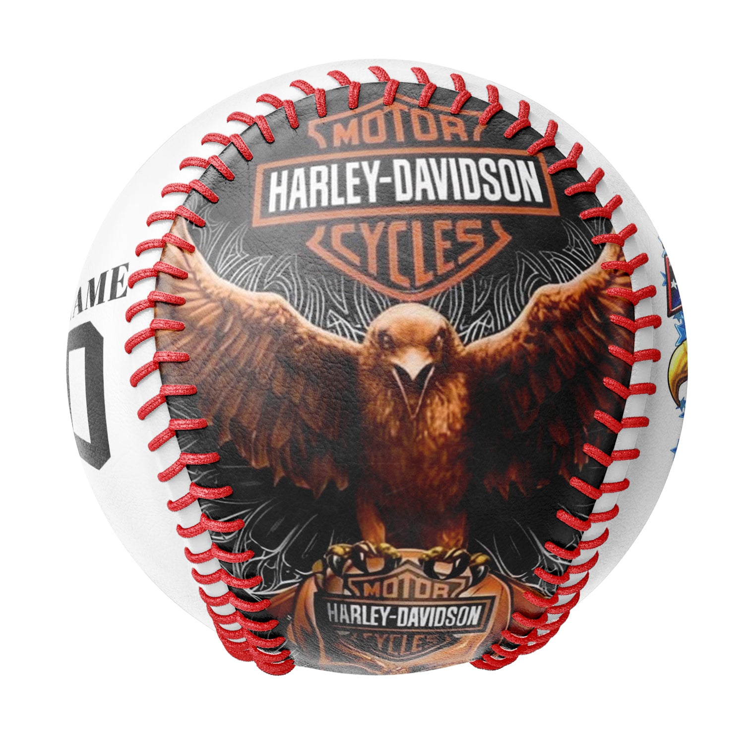 Personalized White Eagle Skull Photo Baseballs