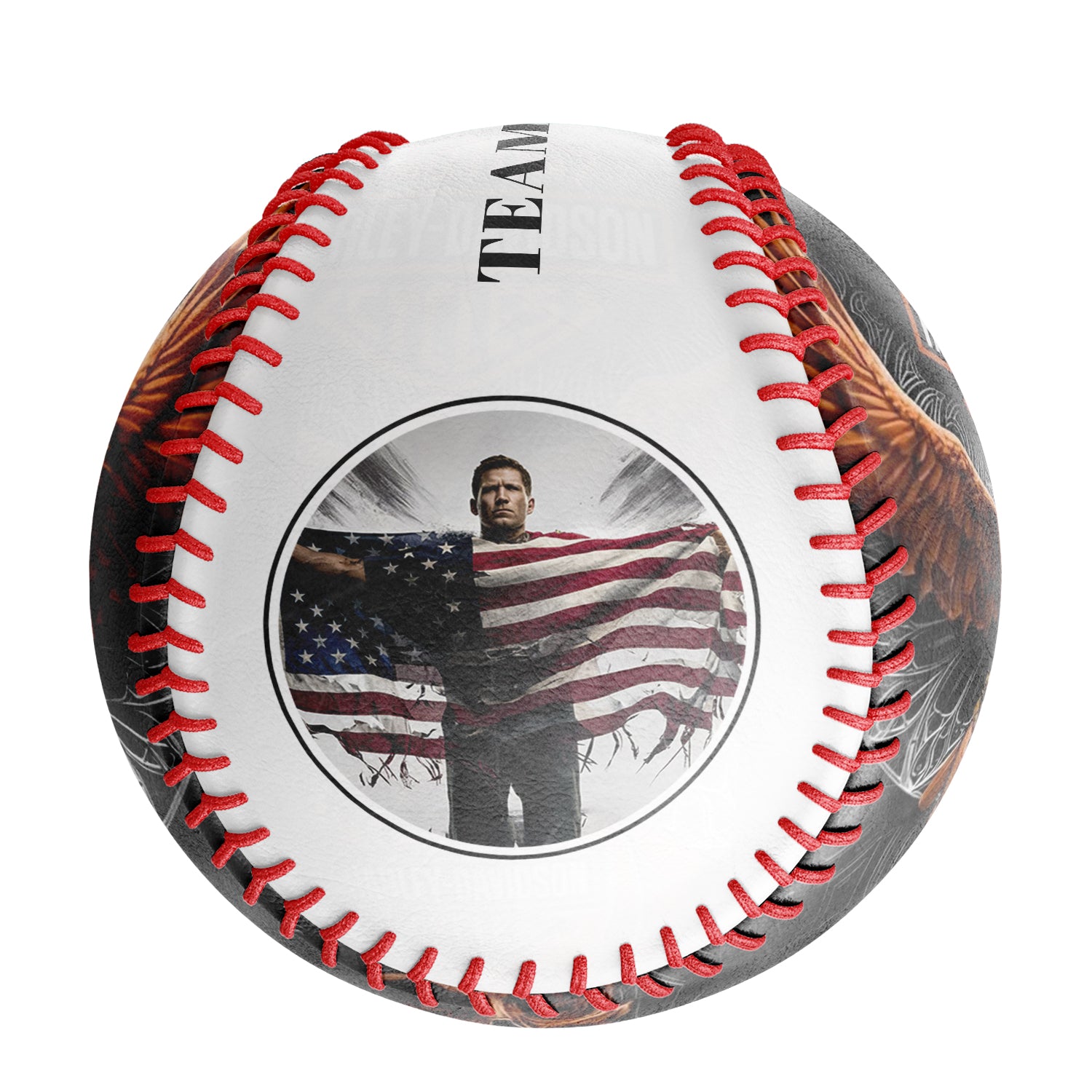 Personalized White Eagle Skull Photo Baseballs