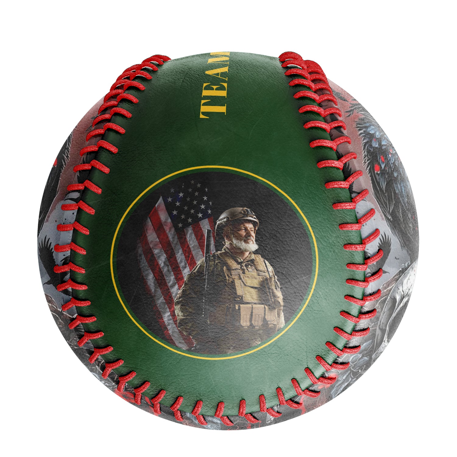 Personalized Dark Green United States Army Photo Baseballs