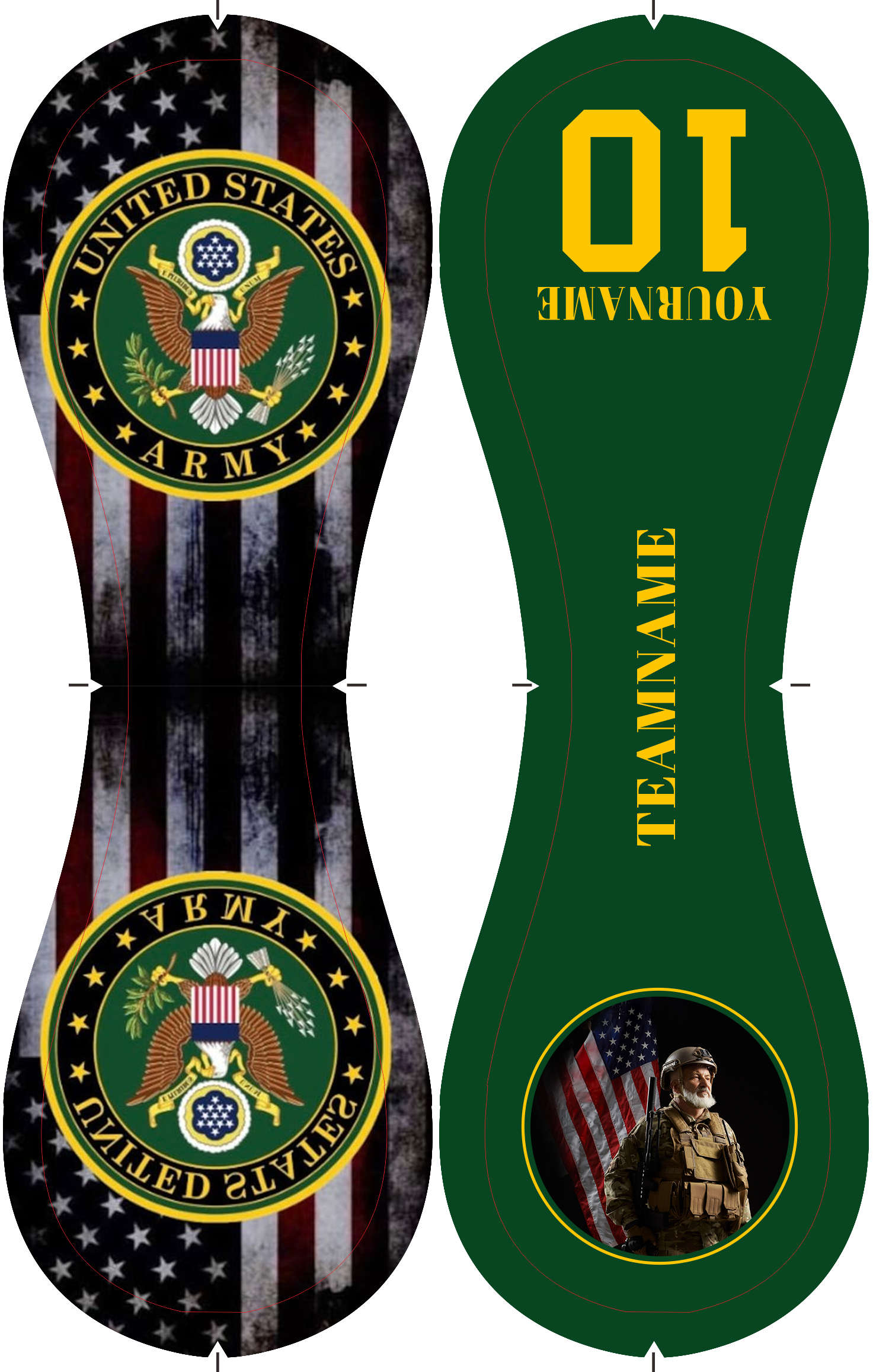 Personalized Dark Green United States Army Photo Baseballs