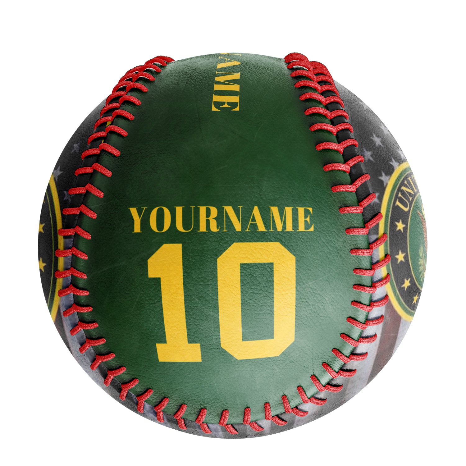Personalized Dark Green United States Army Photo Baseballs