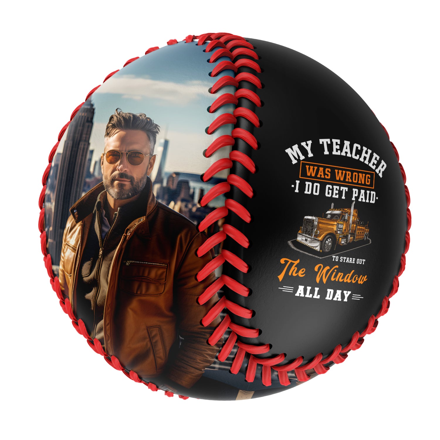Personalized Black Truck Photo Baseballs