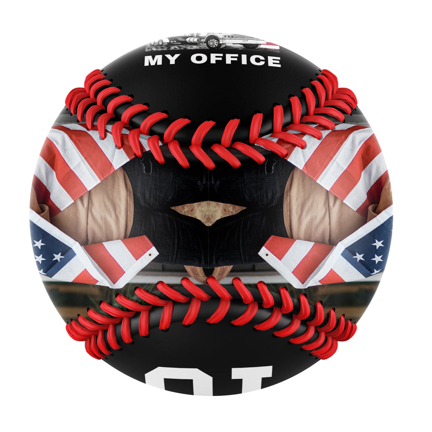 Personalized Black I'll Be in My Office Truck Photo Baseballs