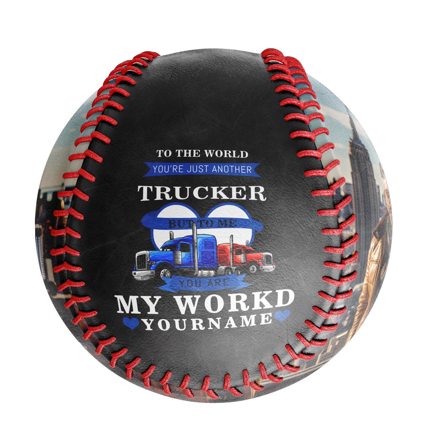 Personalized Black Truck Photo Baseballs