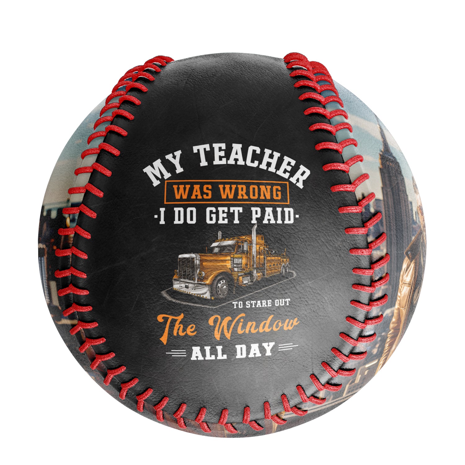 Personalized Black Truck Photo Baseballs