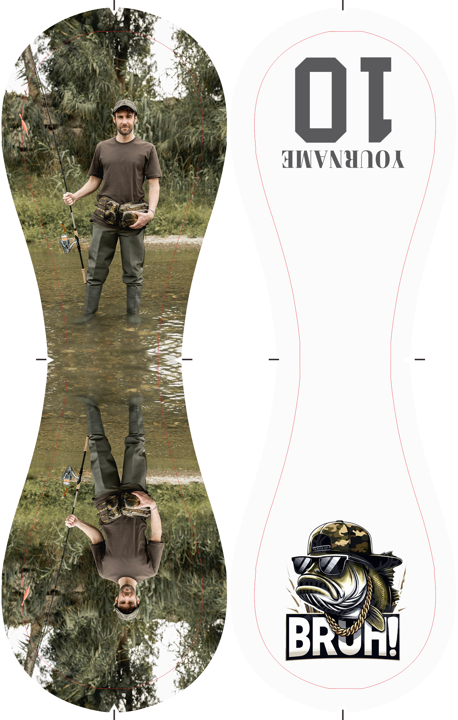 Personalized White Bruh Fishing Photo Baseballs