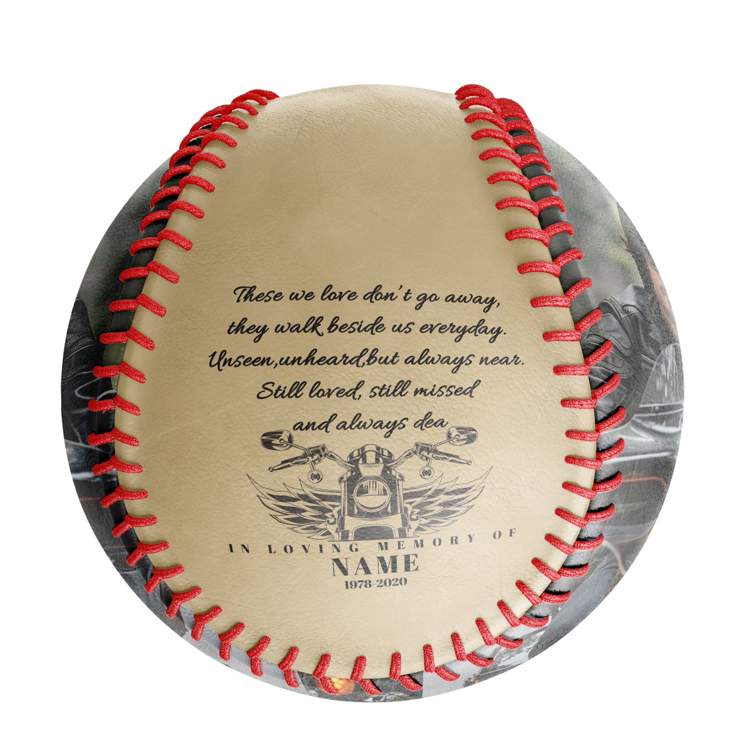 Personalized Khaki Memorial Photo Baseballs